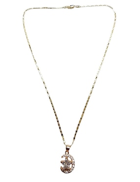 Collar con dije de luna Limerence By Claudia Herrera Estrella de oro laminado 14 K
