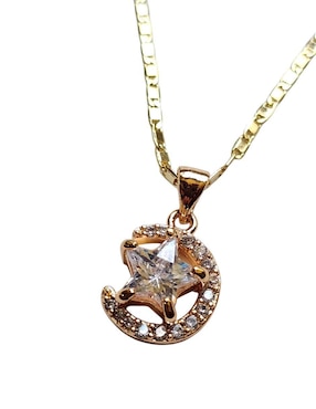 Collar con dije de luna Limerence By Claudia Herrera Estrella de oro laminado 14 K