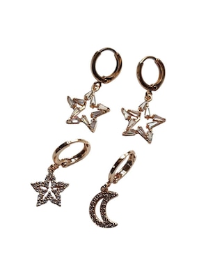 Huggies de estrella Limerence By Claudia Herrera Lunas 14 K con acabado brillante zirconia