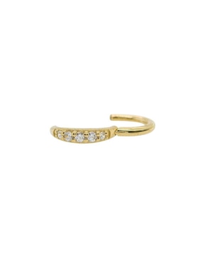 Piercing circular Fianelli de oro 14 K con acabado brillante zirconia