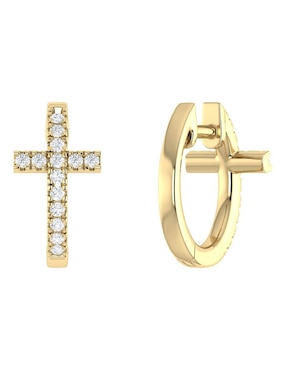 Arracadas Joyerías Bizzarro de oro amarillo 14 K con acabado brillante diamante