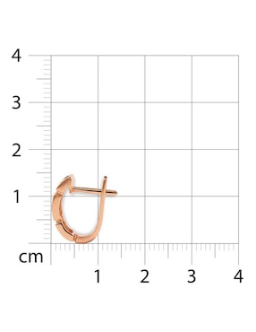 Aretes cortos circulares Joyerías Bizzarro de oro rosa 14 K con acabado brillante diamante