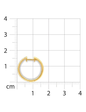 Arracadas Joyerías Bizzarro de oro 14 K con acabado brillante diamante