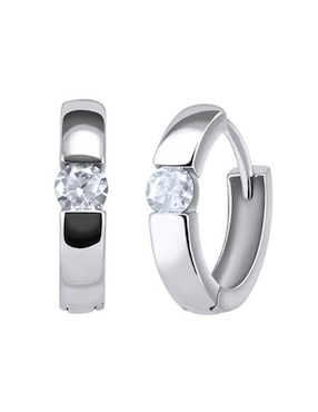 Arracadas Joyerías Bizzarro de oro blanco 14 k con acabado brillante zirconia