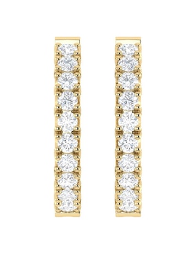 Arracadas Joyerías Bizzarro de oro amarillo 14 K con acabado brillante diamante
