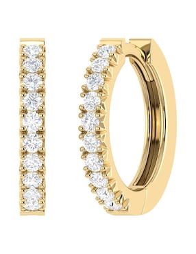 Arracadas Joyerías Bizzarro de oro amarillo 14 K con acabado brillante diamante