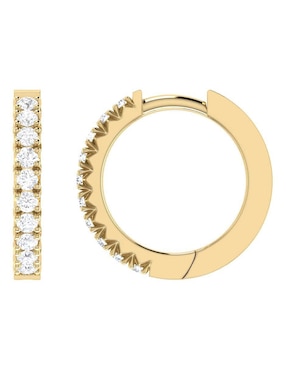 Arracadas Joyerías Bizzarro de oro amarillo 14 K con acabado brillante diamante