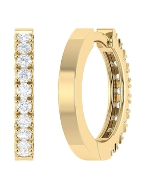 Arracadas Joyerías Bizzarro de oro amarillo 14 K con acabado brillante diamante