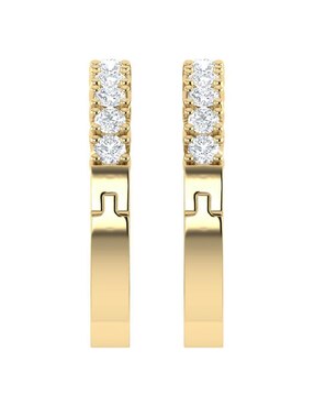 Arracadas Joyerías Bizzarro de oro amarillo 14 K con acabado brillante diamante