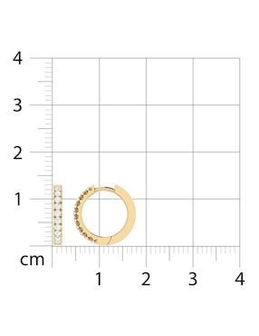Arracadas Joyerías Bizzarro de oro amarillo 14 K con acabado brillante diamante