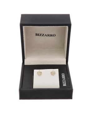 Broqueles de corazón Joyerías Bizzarro de oro 10 K con acabado brillante zirconia