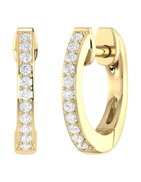 Arracadas Joyerías Bizzarro de oro amarillo 14 K con acabado brillante diamante