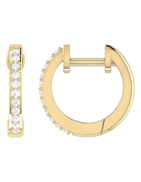 Arracadas Joyerías Bizzarro de oro amarillo 14 K con acabado brillante diamante