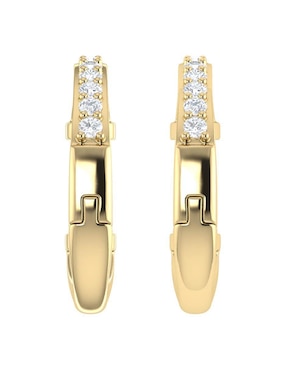 Arracadas Joyerías Bizzarro de oro amarillo 14 K con acabado brillante diamante
