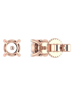 Broqueles Joyerías Bizzarro de oro rosa 14 k con acabado brillante diamante