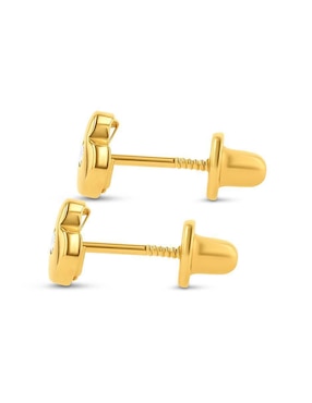 Broqueles de corazón Joyerías Bizzarro de oro amarillo 14 K con acabado brillante diamante