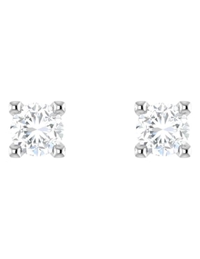 Broqueles circulares Joyerías Bizzarro de oro blanco 14 K con acabado brillante diamante
