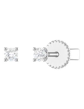 Broqueles circulares Joyerías Bizzarro de oro blanco 14 K con acabado brillante diamante