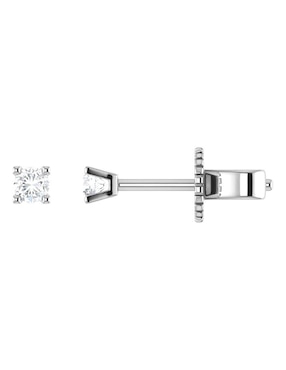 Broqueles circulares Joyerías Bizzarro de oro blanco 14 K con acabado brillante diamante