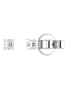 Broqueles circulares Joyerías Bizzarro de oro blanco 14 K con acabado brillante diamante