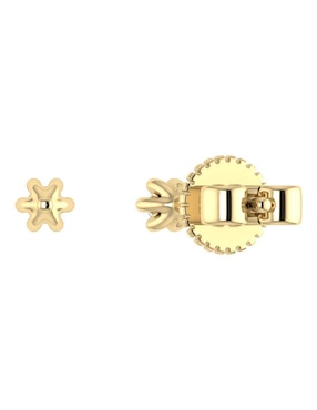 Broqueles de flor Joyerías Bizzarro de oro amarillo 14 K con acabado brillante diamante