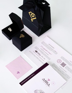 Anillo cuadrado Abba Joyas 10 k de oro zirconia brillante