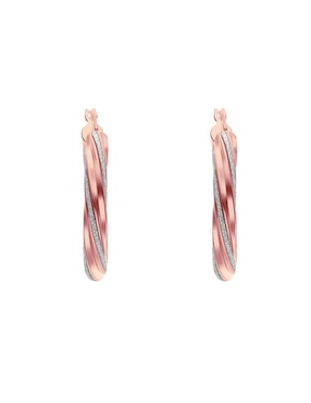 Arracadas Joyerías Bizzarro de oro rosa 14 K con acabado brillante