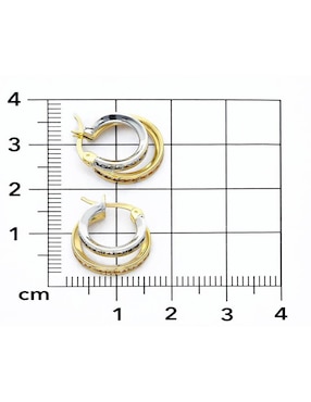 Arracadas circular Joyerías Bizzarro de oro 14 k con acabado brillante zirconia