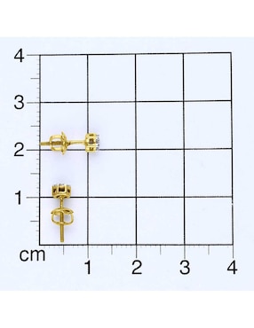 Broqueles de cruz Joyerías Bizzarro de oro amarillo 14 k con acabado brillante diamante