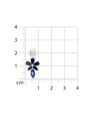 Aretes cortos de flor Joyerías Bizzarro de oro blanco 14 K con acabado brillante diamante