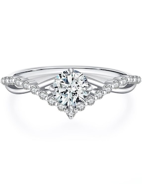 Anillo de compromiso de plata P 925 Moonberry Infinity of Love moissanita