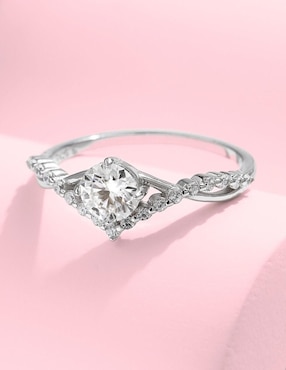 Anillo de compromiso de plata P 925 Moonberry Infinity of Love moissanita