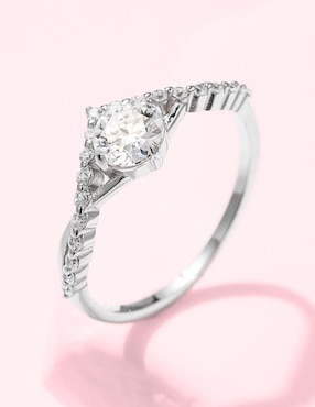 Anillo de compromiso de plata P 925 Moonberry Infinity of Love moissanita