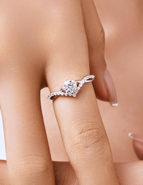 Anillo de compromiso de plata P 925 Moonberry Infinity of Love moissanita