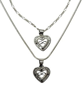 Set collar y pulsera de corazón Limerence by Claudia Herrera Infinito de plata P 925 zirconia
