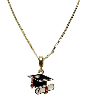 Collar con dije Limerence By Claudia Herrera Birrete Graduacion de oro laminado 14 K