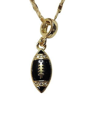 Collar con dije Limerence By Claudia Herrera Fútbol Americano de oro laminado 14 K