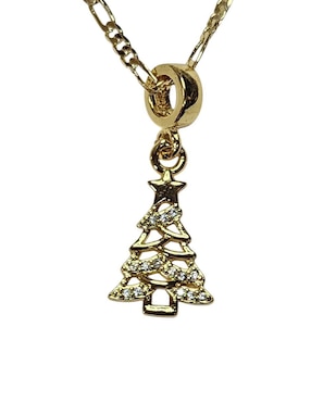 Collar con dije navidad de árbol Limerence By Claudia Herrera Prosperidad de oro laminado 14 K