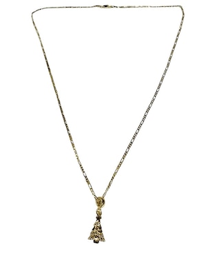 Collar con dije navidad de árbol Limerence By Claudia Herrera Prosperidad de oro laminado 14 K