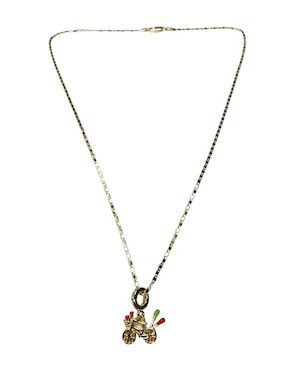 Collar con dije Limerence By Claudia Herrera Bicicleta de oro laminado 14 K
