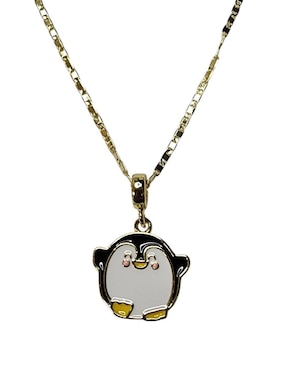 Collar con dije Limerence By Claudia Herrera Pingüino de oro laminado 14 K