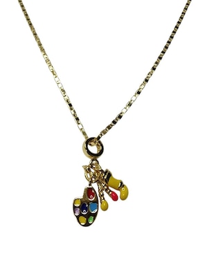 Collar con dije Limerence By Claudia Herrera Godete Pintor de oro laminado 14 K