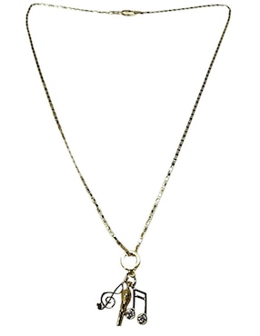 Collar con dije de nota musical Limerence By Claudia Herrera Microfono de oro laminado 14 K