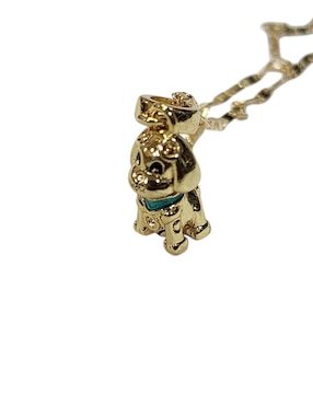 Collar con dije de perro Limerence By Claudia Herrera de oro laminado 14 K