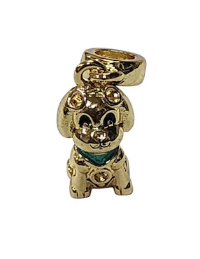 Collar con dije de perro Limerence By Claudia Herrera de oro laminado 14 K