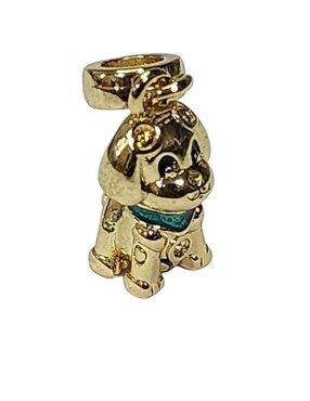 Collar con dije de perro Limerence By Claudia Herrera de oro laminado 14 K