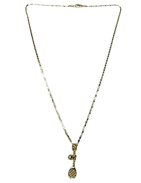Collar con dije de raqueta Limerence By Claudia Herrera Tennis de oro laminado 14 K
