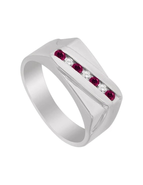 Anillo Fascinare Celso 14 k de oro rubí y diamante brillante