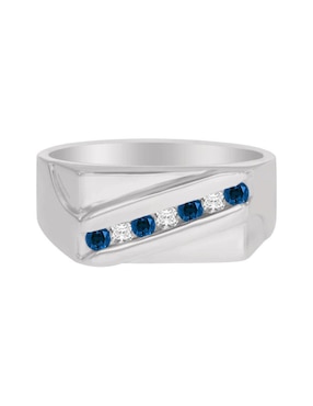 Anillo Fascinare Celso 14 k de oro zafiro y diamante brillante