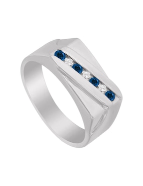 Anillo Fascinare Celso 14 k de oro zafiro y diamante brillante